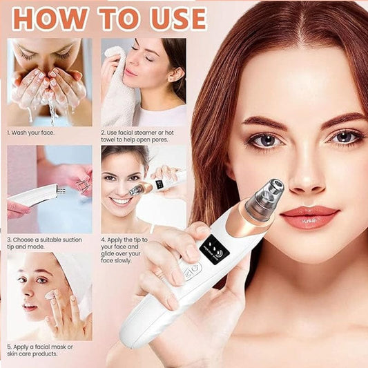 Digital Blackhead Remover Vacuum | Electric Pore Cleaner & Facial Acne Removal Tool