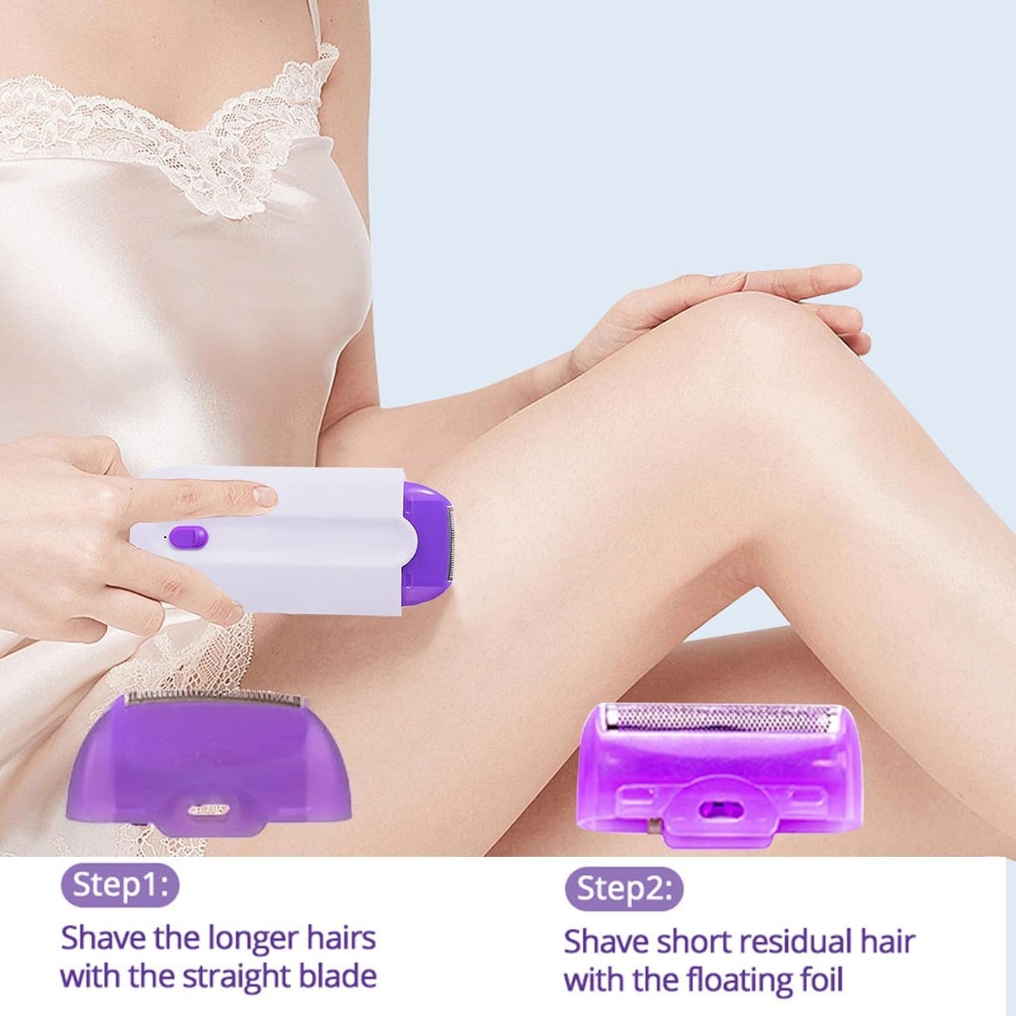 Rechargeable Facial Hair Remover for Women | Painless Face & Body Hair Removal Device