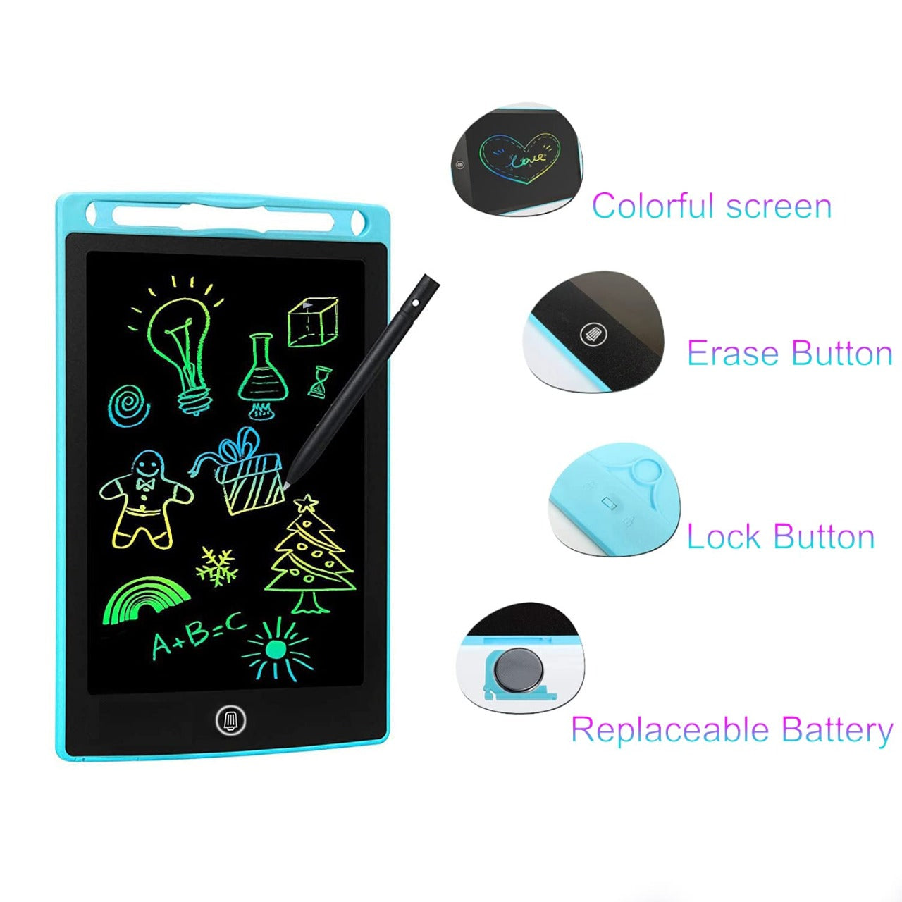 8.5 Inch LCD Writing Tablet for Kids | Reusable Drawing & Learning Board