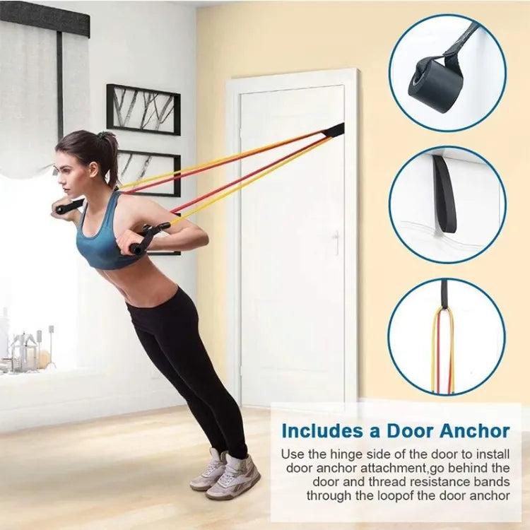 11-Piece Resistance Bands Set with Handles, Door Anchor & Ankle Straps | Home Gym Workout Kit1