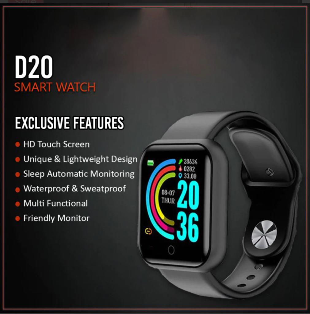 D20 Ultra Smart Watch | Fitness Tracker | Heart Rate Monitor | Multi-Sport Modes