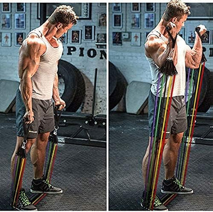 11-Piece Resistance Bands Set with Handles, Door Anchor & Ankle Straps | Home Gym Workout Kit1
