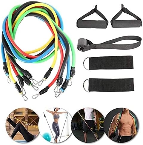11-Piece Resistance Bands Set with Handles, Door Anchor & Ankle Straps | Home Gym Workout Kit1