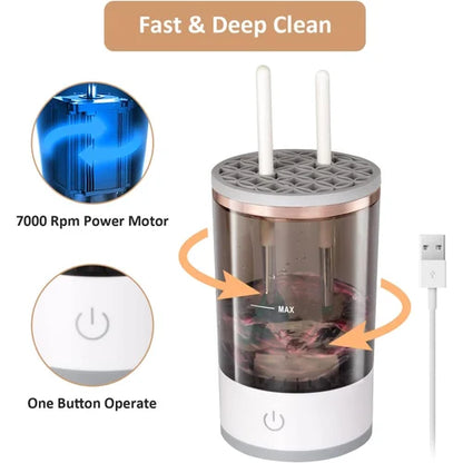 Portable Electric Makeup Brush Cleaner Machine | Automatic USB Makeup Brush Washer & Dryer