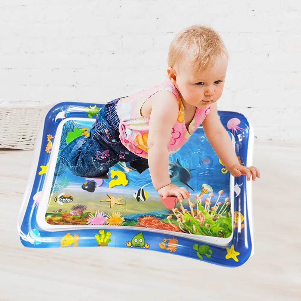 Inflatable Tummy Time Water Play Mat for Babies | Leakproof Sensory Activity Mat