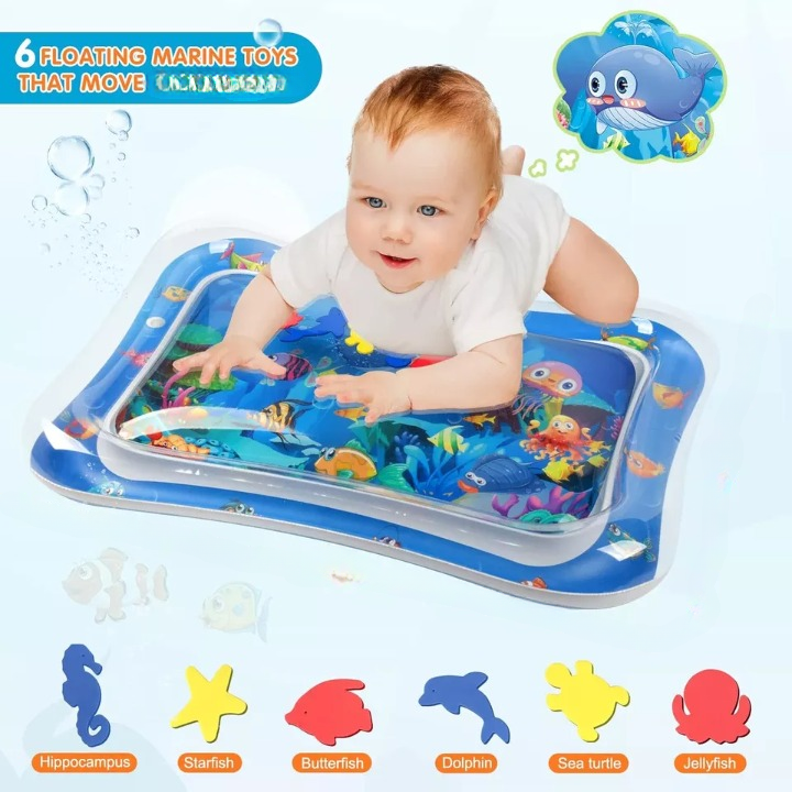 Inflatable Tummy Time Water Play Mat for Babies | Leakproof Sensory Activity Mat