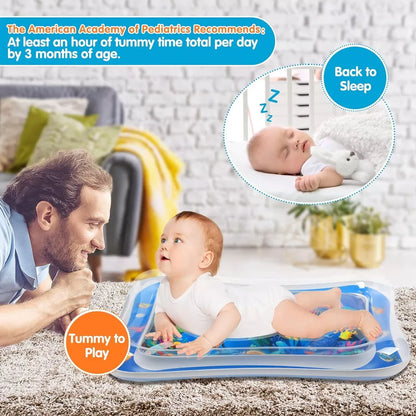Inflatable Tummy Time Water Play Mat for Babies | Leakproof Sensory Activity Mat