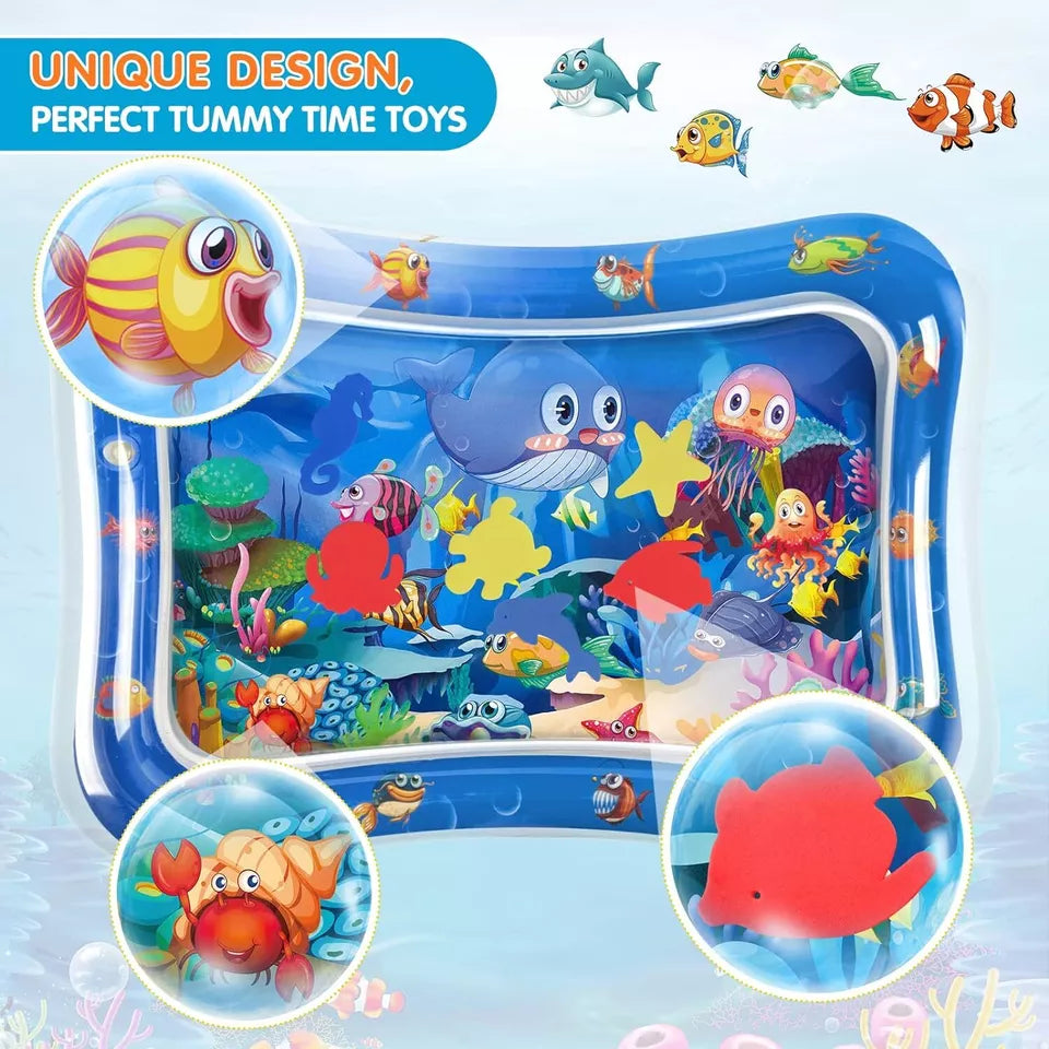 Inflatable Tummy Time Water Play Mat for Babies | Leakproof Sensory Activity Mat