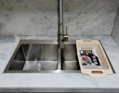 Expandable Kitchen Sink Drain Basket | Adjustable Plastic Dish Drainer & Fruit Washing Basket