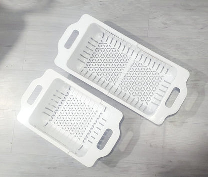 Expandable Kitchen Sink Drain Basket | Adjustable Plastic Dish Drainer & Fruit Washing Basket