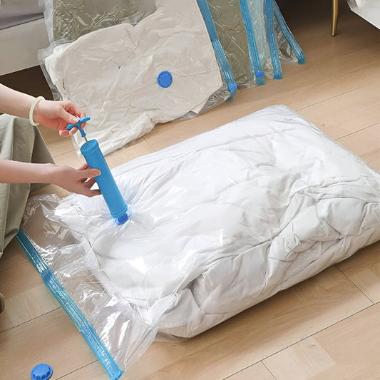 5-Pack Vacuum Storage Bags with Hand Pump | Space Saving Compression Bags for Clothes, Blankets & Travel