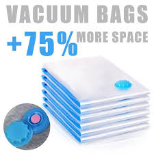 5-Pack Vacuum Storage Bags with Hand Pump | Space Saving Compression Bags for Clothes, Blankets & Travel