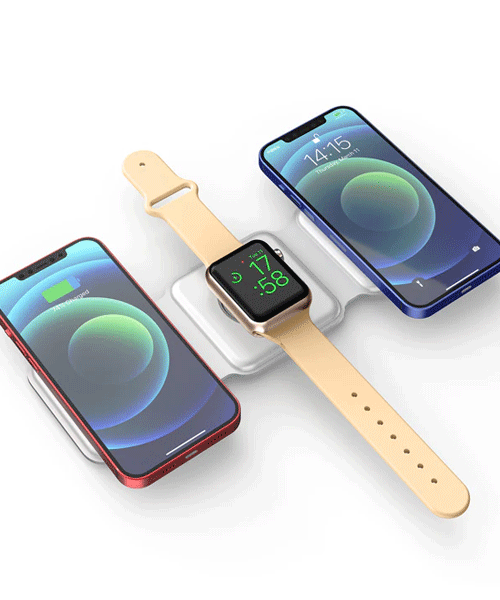 3-in-1 Magnetic Wireless Charging Station – 15W Fast Charger for iPhone, AirPods & Apple Watch