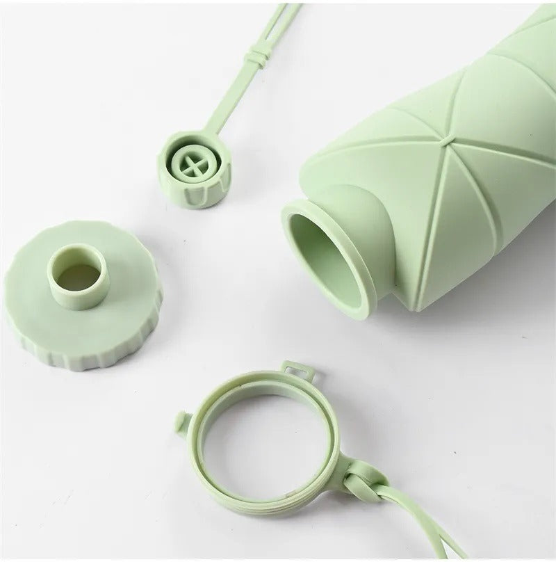 Silicone Foldable Water Bottle 600ml | Collapsible Travel Bottle | Pocket Size | BPA-Free