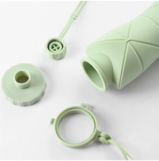 Silicone Foldable Water Bottle 600ml | Collapsible Travel Bottle | Pocket Size | BPA-Free