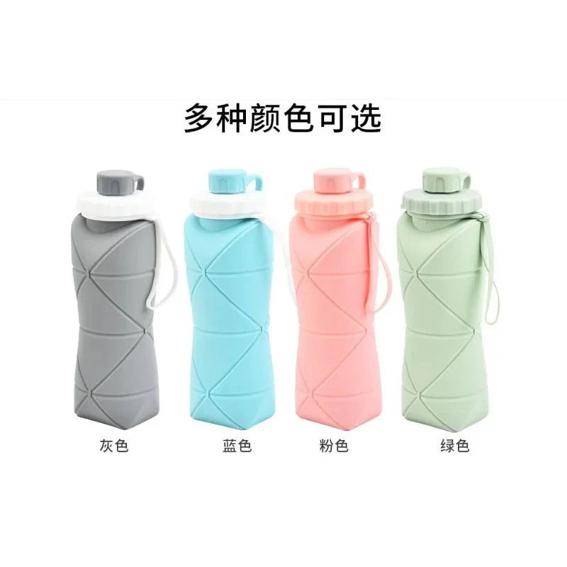 Silicone Foldable Water Bottle 600ml | Collapsible Travel Bottle | Pocket Size | BPA-Free