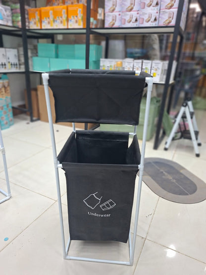 Dual Compartment Laundry Hamper | Foldable Laundry Basket