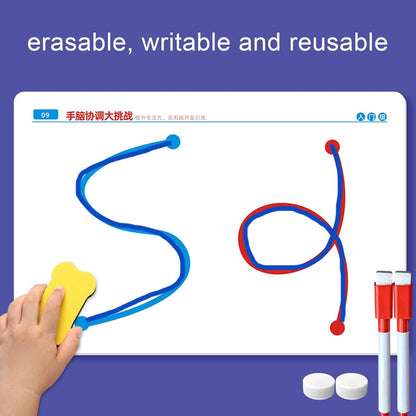2-in-1 Reusable Finger Maze & Pen Control Workbook for Kids | Brain Development Learning Book (20 Pages)