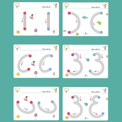 Magical Reusable Tracing Workbook Set for Kids | Alphabet, Numbers & Line Practice | Magic Pen Included
