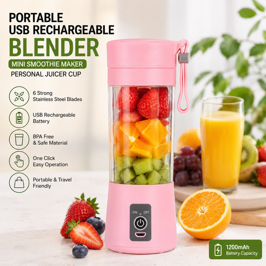 Portable USB Rechargeable Blender | Mini Smoothie Maker | Personal Juicer Cup
