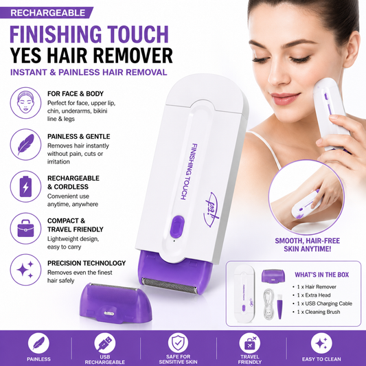 Rechargeable Facial Hair Remover for Women | Painless Face & Body Hair Removal Device