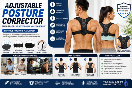 Adjustable Posture Corrector for Men & Women | Back & Shoulder Support Brace