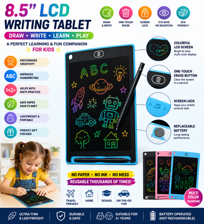 8.5 Inch LCD Writing Tablet for Kids | Reusable Drawing & Learning Board