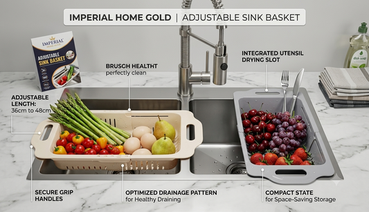 Expandable Kitchen Sink Drain Basket | Adjustable Plastic Dish Drainer & Fruit Washing Basket