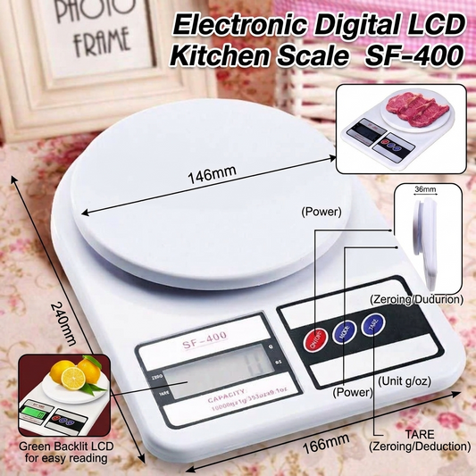 SF-400 Digital Kitchen Scale 10KG | High Precision Food Weight Machine for Cooking & Baking