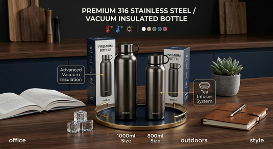 1000ml Stainless Steel Vacuum Insulated Thermos Bottle | Leakproof Travel & Gym Water Bottle