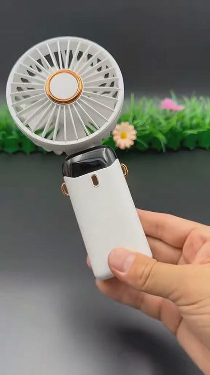 Rechargeable Mini Hand Fan with LED Display | 5 Speed Portable USB Fan